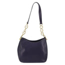 PRADA Shoulder Bag Leather Purple Gold Auth 188299A-2