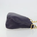 PRADA Shoulder Bag Leather Purple Gold Auth 188299A-3