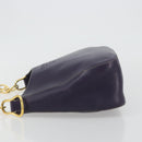 PRADA Shoulder Bag Leather Purple Gold Auth 188299A-4
