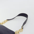 PRADA Shoulder Bag Leather Purple Gold Auth 188299A-8