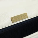 SAINT LAURENT Clutch Bag Leather White Gold Auth 188300-9