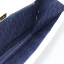 SAINT LAURENT Clutch Bag Leather White Gold Auth 188300-17