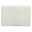 SAINT LAURENT Clutch Bag Leather White Gold Auth 188300-2