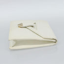 SAINT LAURENT Clutch Bag Leather White Gold Auth 188300-4
