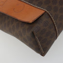 CELINE Macadam Canvas Tote Bag PVC Leather Brown Gold Auth 188302A-11