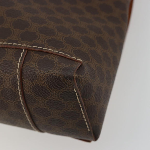 CELINE Macadam Canvas Tote Bag PVC Leather Brown Gold Auth 188302A