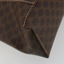 CELINE Macadam Canvas Tote Bag PVC Leather Brown Gold Auth 188302A-13
