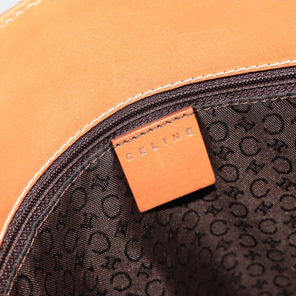 CELINE Macadam Canvas Tote Bag PVC Leather Brown Gold Auth 188302A
