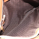 CELINE Macadam Canvas Tote Bag PVC Leather Brown Gold Auth 188302A-15
