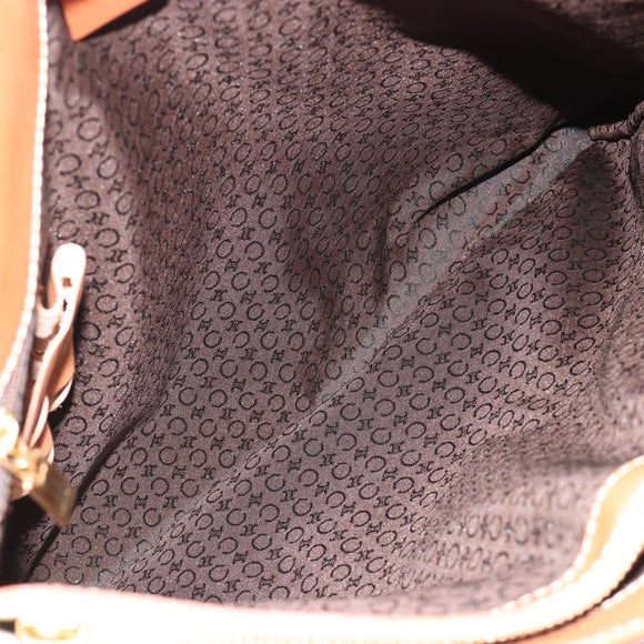 CELINE Macadam Canvas Tote Bag PVC Leather Brown Gold Auth 188302A
