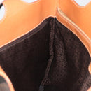 CELINE Macadam Canvas Tote Bag PVC Leather Brown Gold Auth 188302A-16