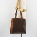 CELINE Macadam Canvas Tote Bag PVC Leather Brown Gold Auth 188302A-24