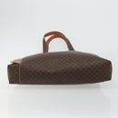 CELINE Macadam Canvas Tote Bag PVC Leather Brown Gold Auth 188302A-9