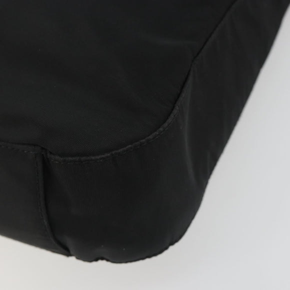 PRADA Hand Bag Nylon Black Silver Auth 188308A