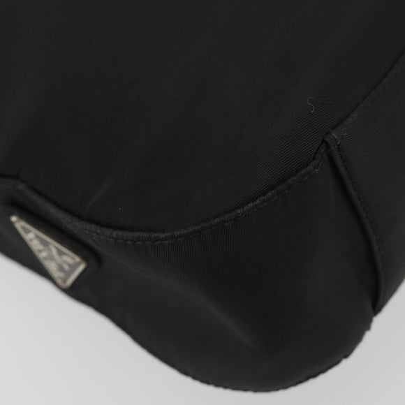 PRADA Hand Bag Nylon Black Silver Auth 188308A