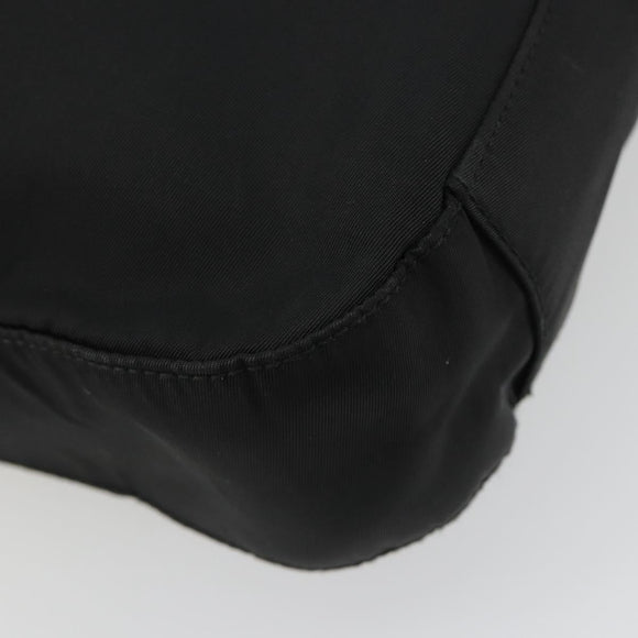 PRADA Hand Bag Nylon Black Silver Auth 188308A