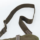 PRADA Hand Bag Nylon 2way Khaki Silver Auth 188309-15