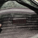 PRADA Hand Bag Nylon 2way Khaki Silver Auth 188309-21