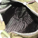 PRADA Hand Bag Nylon 2way Khaki Silver Auth 188309-22