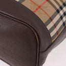 Burberrys Nova Check Shoulder Bag Canvas Beige Gold Auth 188310-15