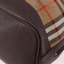 Burberrys Nova Check Shoulder Bag Canvas Beige Gold Auth 188310-17