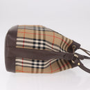 Burberrys Nova Check Shoulder Bag Canvas Beige Gold Auth 188310-3