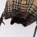 Burberrys Nova Check Shoulder Bag Canvas Beige Gold Auth 188310-6