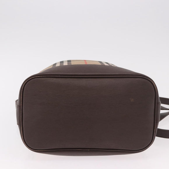 Burberrys Nova Check Shoulder Bag Canvas Beige Gold Auth 188310