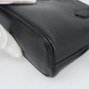 GUCCI Bamboo Hand Bag Leather Black Gold 007 2865 0231 Auth 188314-12