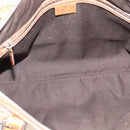 GUCCI Sherry Line Hand Bag Canvas Beige Silver 114887 Auth 188315-11