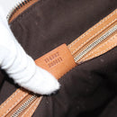 GUCCI Sherry Line Hand Bag Canvas Beige Silver 114887 Auth 188315-12