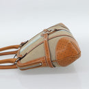 GUCCI Sherry Line Hand Bag Canvas Beige Silver 114887 Auth 188315-3