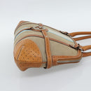 GUCCI Sherry Line Hand Bag Canvas Beige Silver 114887 Auth 188315-4
