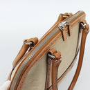GUCCI Sherry Line Hand Bag Canvas Beige Silver 114887 Auth 188315-6