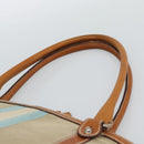 GUCCI Sherry Line Hand Bag Canvas Beige Silver 114887 Auth 188315-8