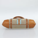 GUCCI Sherry Line Hand Bag Canvas Beige Silver 114887 Auth 188315-5