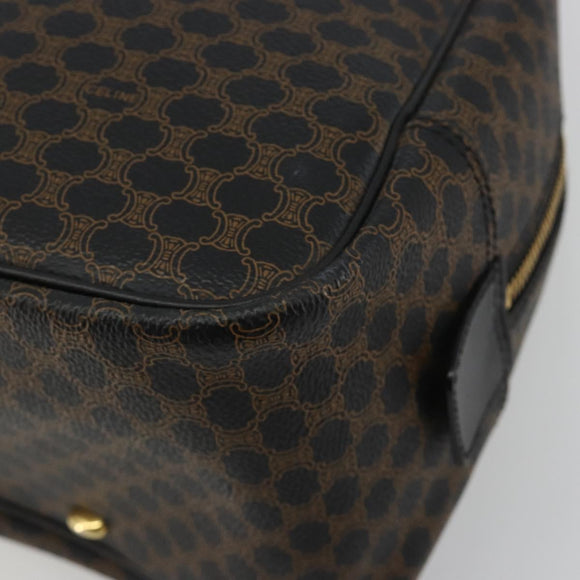 CELINE Macadam Canvas Hand Bag PVC Leather Black Gold Auth 188316V