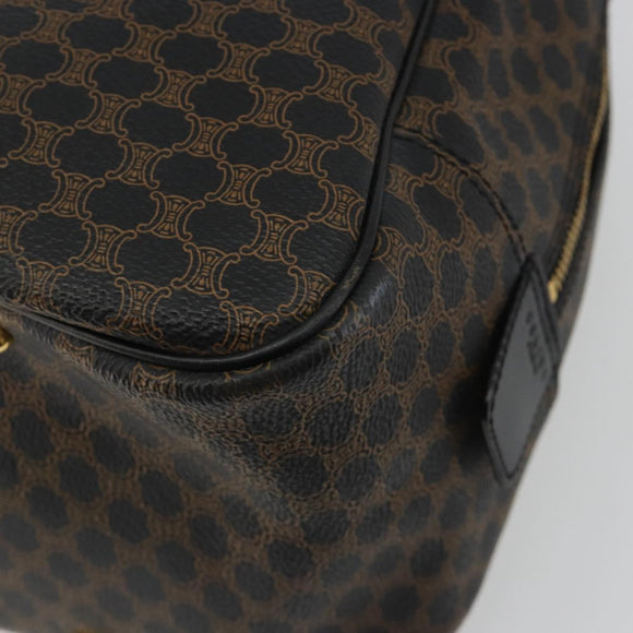 CELINE Macadam Canvas Hand Bag PVC Leather Black Gold Auth 188316V