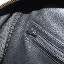 CELINE Macadam Canvas Hand Bag PVC Leather Black Gold Auth 188316V-19