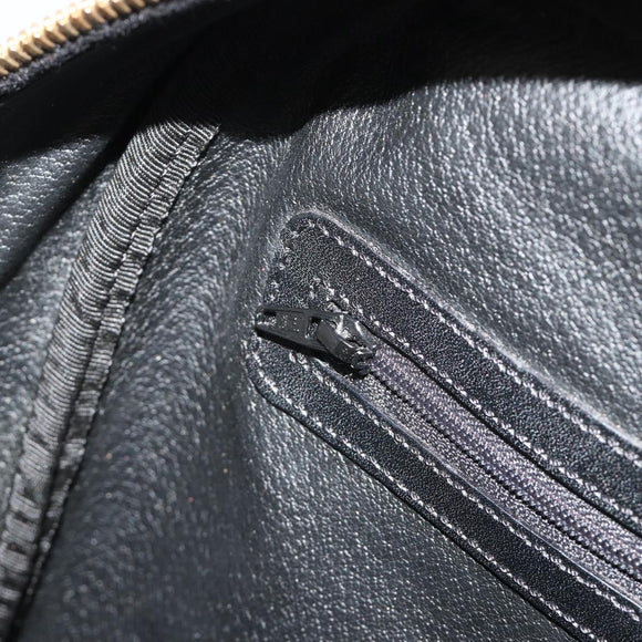 CELINE Macadam Canvas Hand Bag PVC Leather Black Gold Auth 188316V