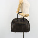 CELINE Macadam Canvas Hand Bag PVC Leather Black Gold Auth 188316V-23