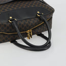 CELINE Macadam Canvas Hand Bag PVC Leather Black Gold Auth 188316V-7