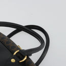 CELINE Macadam Canvas Hand Bag PVC Leather Black Gold Auth 188316V-8