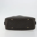 CELINE Macadam Canvas Hand Bag PVC Leather Black Gold Auth 188316V-9