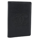 CHANEL Card Case Caviar Skin Black CC Auth 188321M-1