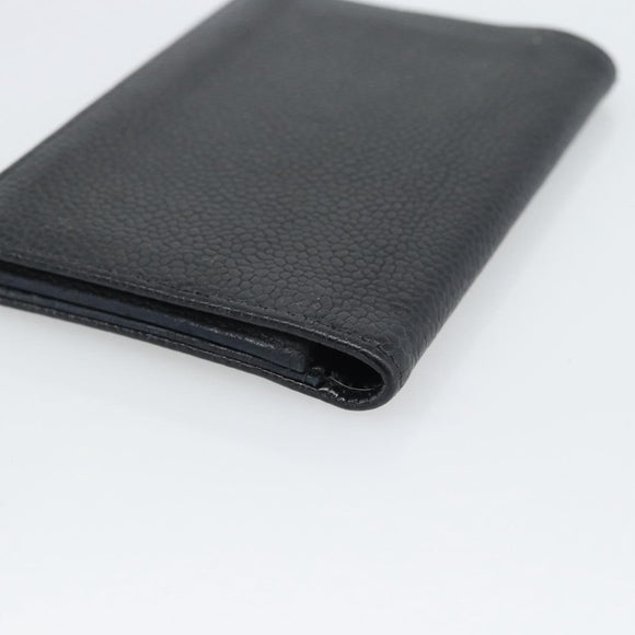 CHANEL Card Case Caviar Skin Black CC Auth 188321M