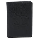 CHANEL Card Case Caviar Skin Black CC Auth 188321M-2