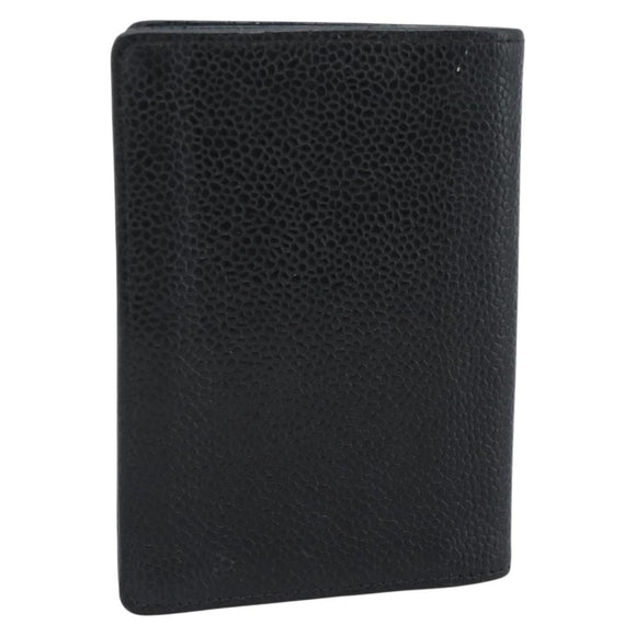 CHANEL Card Case Caviar Skin Black CC Auth 188321M