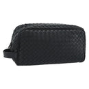 BOTTEGA VENETA INTRECCIATO Clutch Bag Leather Black Auth 188323A-1