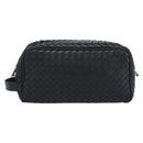 BOTTEGA VENETA INTRECCIATO Clutch Bag Leather Black Auth 188323A-13